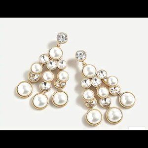 J Crew Pearl and Crystal Earrings
